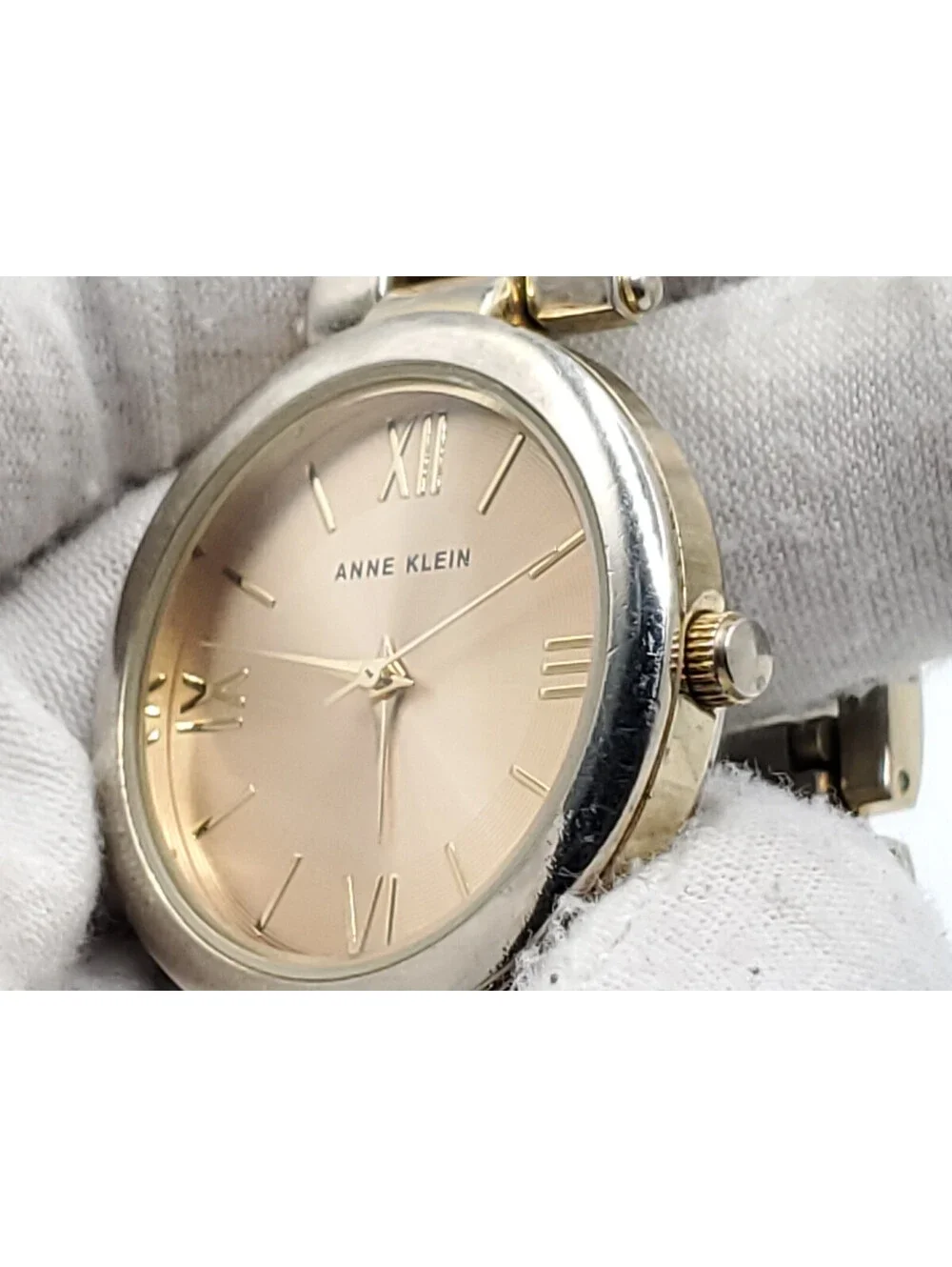 Anne Klein Quartz Womens Watch New Battery Two-Tone 33mm